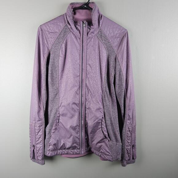 Lululemon Rebel Runner Jacket  Petal Camo Embossed Purple Fog Size 8 - Picture 1 of 6